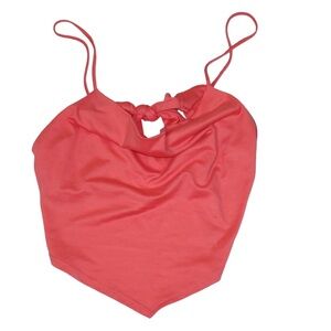 Gaze scarf coral pink top size L ties on the back